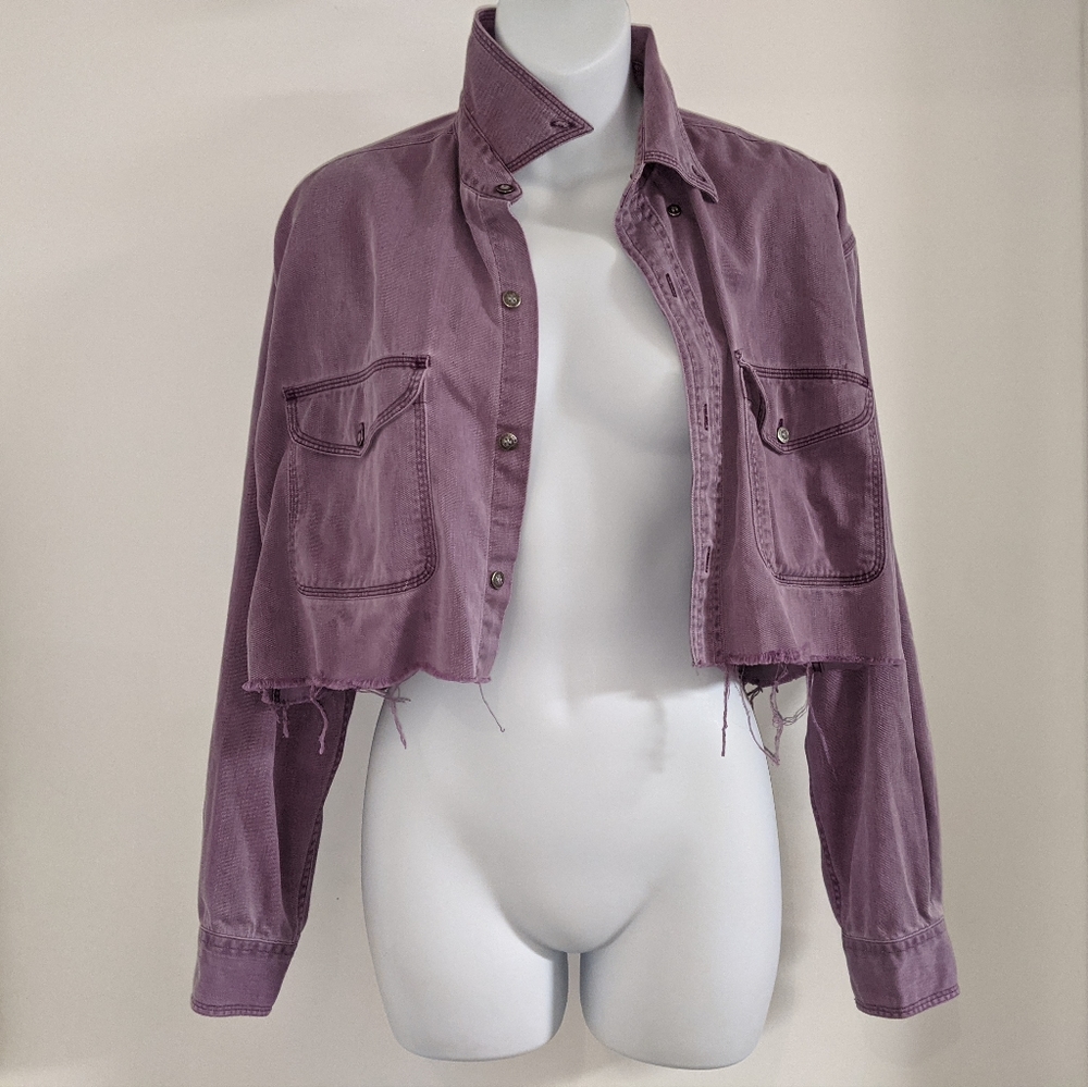 5/$25 purple denim crop jacket